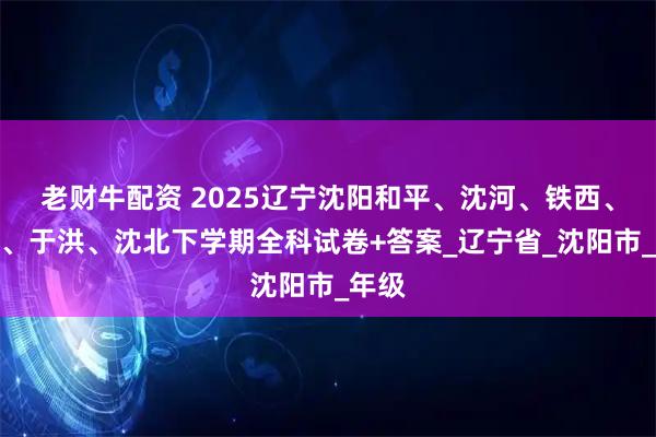 老财牛配资 2025辽宁沈阳和平、沈河、铁西、大东、于洪、沈北下学期全科试卷+答案_辽宁省_沈阳市_年级
